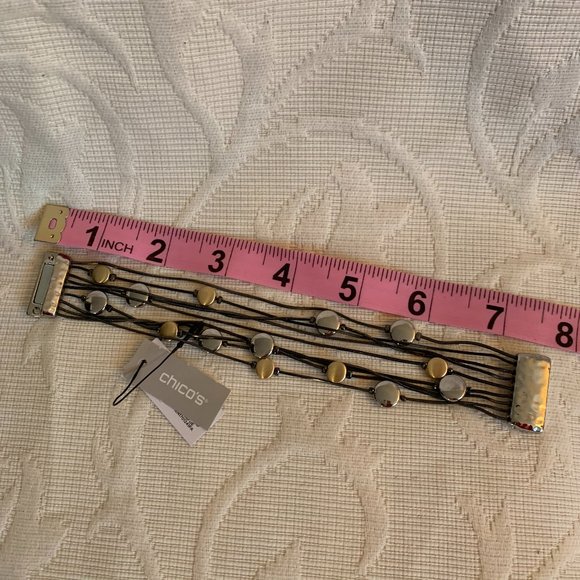 Chico's Erika Mixed Metals Circle Beads Bracelet - Picture 4 of 7